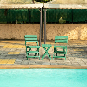 English Elm Coastal Bay Recycled Hdpe Folding Bistro Chair for Patio and Balcony Use Green B2745P409667