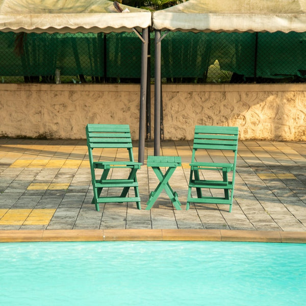 English Elm Coastal Bay Recycled Hdpe Folding Bistro Chair for Patio and Balcony Use Green B2745P409667