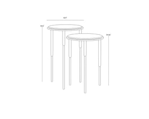 Sunpan Kyrie Nesting End Tables - Artisan Crafted Black Marble & Antique Brass Set of 2 for Unique Style
