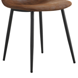 English Elm Table Set: Modern 67" Black Wood Grain Dining Table With 6 Comfortable Techno-Fabric Chairs, Durable Design W1151S04152-GIGA