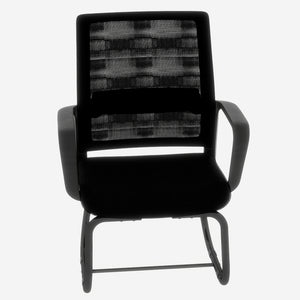 English Elm Minimalist breathable mesh office chair with curved support, cushioned seat, stable iron frame for long workdays Black W1935P338542