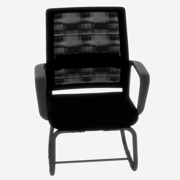 English Elm Minimalist breathable mesh office chair with curved support, cushioned seat, stable iron frame for long workdays Black W1935P338542