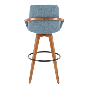 English Elm Dining/accent Chair Solid Wood Tapered Legs Cream Upholstery Mid-century Modern Seating Blue B202P471198