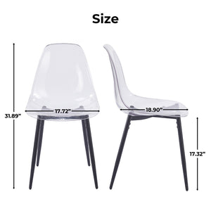 English Elm Pet Shell Dining Chairs Set of Four Clear Acrylic Modern Transparent Seating Black W3766P410239