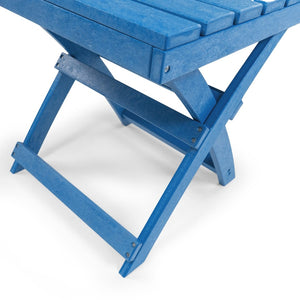 English Elm Seaview Recycled Hdpe Outdoor Folding Side Table Uv Resistant Patio Deck Use Blue B2745P409720