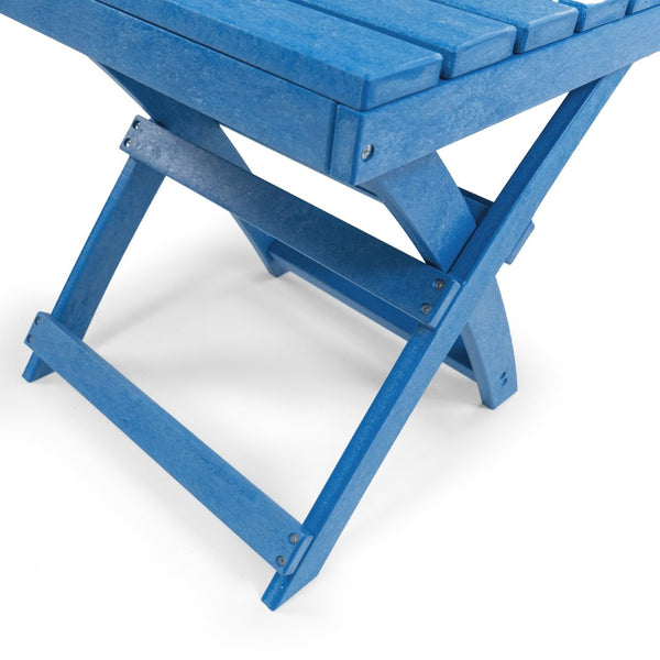 English Elm Seaview Recycled Hdpe Outdoor Folding Side Table Uv Resistant Patio Deck Use Blue B2745P409720