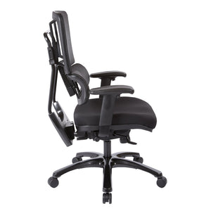 OSP Home Furnishings Vertical Mesh Ergonomic Managers Chair with Lumbar Support and Polished Aluminum Base 99663B-30