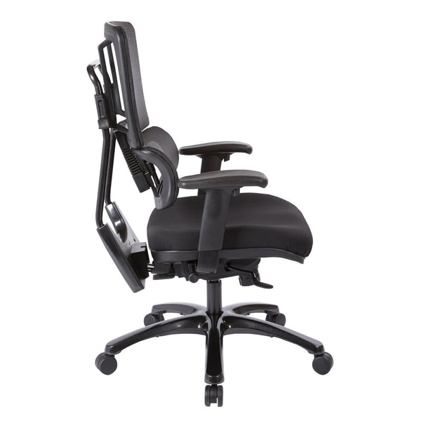 OSP Home Furnishings Vertical Mesh Ergonomic Managers Chair with Lumbar Support and Polished Aluminum Base 99663B-30