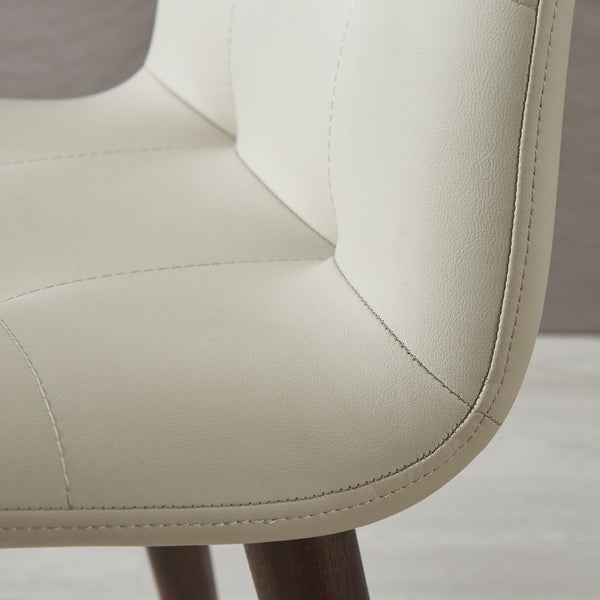 English Elm Dining Chair Set of 2 Mid Century Pu Upholstered Seat with Oak Legs for Any Room W5630P456169