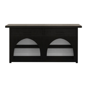 JLA Home Chapel Hill - Accent Handcrafted Console Table – Wire-Brushed Black/Grey Rubberwood, Pull-Out Drawers, No Assembly CH125-1000