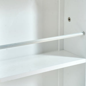 English Elm Kitchen Pantry Storage Cabinet White - Freestanding MDF Pantry with 5 Adjustable Shelves & Door Organizers, Compact 23.6"W x 15.75"D x 46.8"H W3417P315037