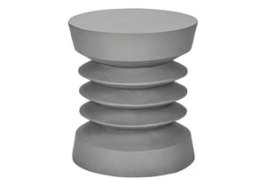 English Elm Accent Table Round Matte Finish Weather Resistant Magnesium Oxide Indoor Outdoor Side Grey B2710P461677