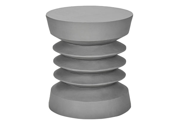 English Elm Accent Table Round Matte Finish Weather Resistant Magnesium Oxide Indoor Outdoor Side Grey B2710P461677