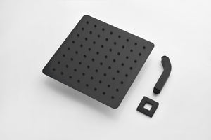English Elm High Pressure Square Rain Shower Head Stainless Steel Spa Grade Full Body Coverage Matte Black W127264834