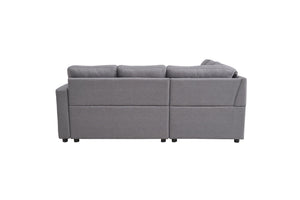 English Elm Sectional Sofa Bed - Modern Grey Space-Saving Design, Easy Assembly, And Plush Comfort For Small Spaces B205S00042-GIGA