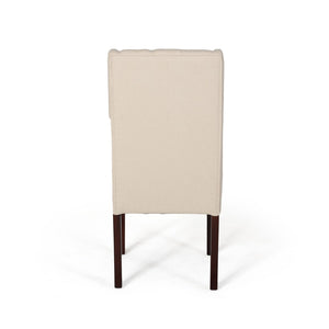 English Elm Dining Chair Set of Two Wingback Button Tufted High Back Birch Leg Upholstered 61539.00BGE