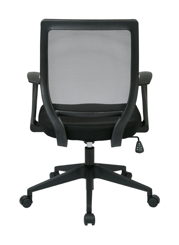 OSP Home Furnishings Screen Back Mesh Task Chair with Lumbar Support and Pneumatic Height Adjustment for Office EM51022N-3