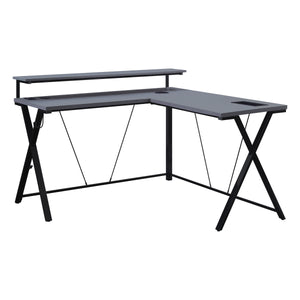 OSP Home Furnishings Checkpoint L Shape Gaming Desk Black