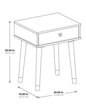 OSP Home Furnishings Cupertino Side Table Light Walnut