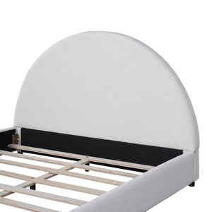 English Elm Christopher Knight Home® - Queen Size Bed Frame With Plush Boucle Upholstered Headboard - Modern Design For Cozy Bedrooms N757Q329194W