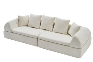 English Elm Cloud Modular Sectional with Ottoman Sink-in Cushions for Relaxed Living Spaces W3728S00006