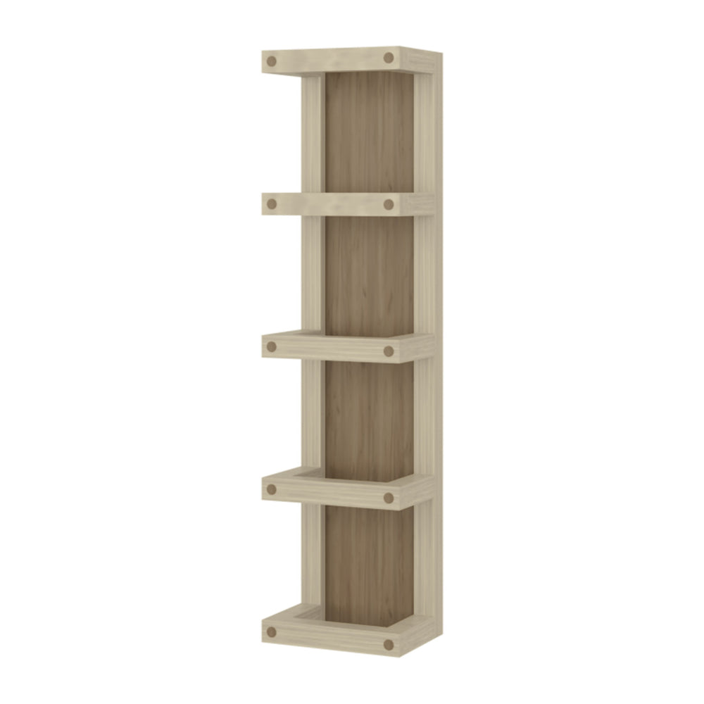 English Elm FM FURNITURE Floating Bathroom Cabinet with Soft-Close Door, Hidden Storage and Open Shelf Multicolor 35.8 L x 10.6 W x 3.1 H B128P387088