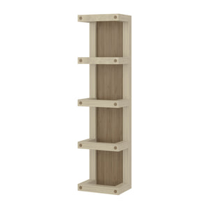 English Elm FM FURNITURE Floating Bathroom Cabinet with Soft-Close Door, Hidden Storage and Open Shelf Multicolor 35.8 L x 10.6 W x 3.1 H B128P387088