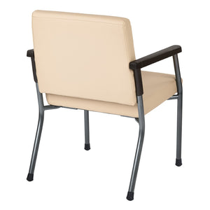 OSP Home Furnishings Bariatric Guest Chair with Reinforced Metal Frame and Pu Arm Pads for Medical Waiting Rooms BC9601-R104