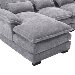 English Elm United We Win Oversized U-Shaped Chenille Sofa - Modern Four-Seater For Comfort & Style In Any Space W1568S00133-GIGA