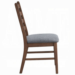 English Elm Walnut Ladder-Back Side Chairs Set of 2 — Distressed Scooped Seat, Rustic Transitional Comfort for Dining Dark Gray,Walnut 13.5 L x 40 W x 21 H B2741P333937