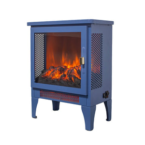English Elm 18 Inch Freestanding Electric Fireplace Stove with 3d Led Flame and Matte Black Finish W1769P345280