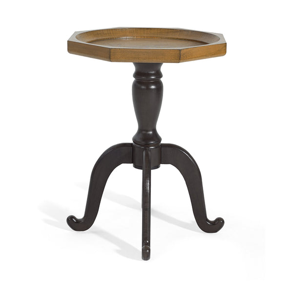 English Elm Christopher Knight Home® - End Table French Country Black & Natural Octagonal Lipped Top with Ornate Spider Leg Base, 25" H N771P328546B