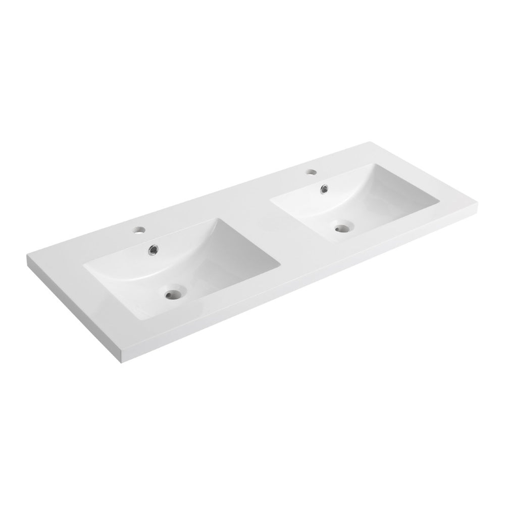 English Elm 60 Inch Gel Coat Resin Integrated Vanity Top Sculpted Basin for Modern Bathrooms W1972P349012