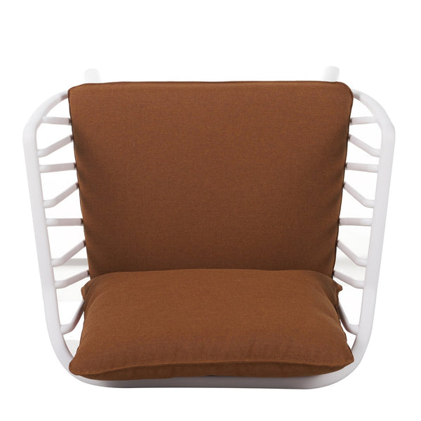 English Elm Christopher Knight Home® - Huron Outdoor PP Club Chair with Waterproof Olefin Cushions, Durable Plastic Frame and Iron Legs - Weather-Resistant Patio Seating Set Brown,White N775P178198W