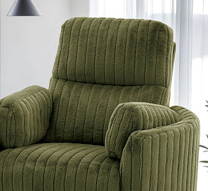 English Elm Power Power Glider Recliner with Swivel, Smooth Glide Motion, Power Recline Button, Plush Pillow Seat, Vibrant Upholstery Accents for Modern Living Room Olive Green 39 L x 32 W x 26 H B2741P391200