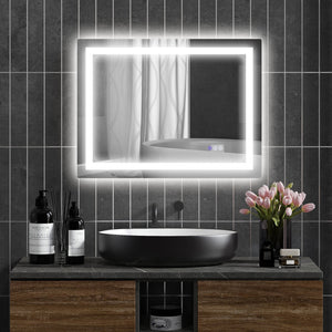 English Elm Homcom Led Bathroom Mirror With Anti-Fog, Dimmable Lighting, Memory Function & Versatile Design W2225P229192