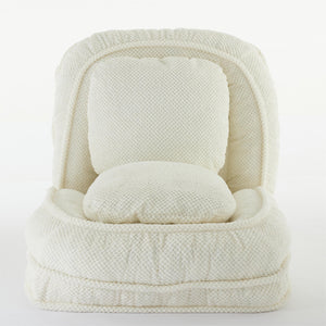 English Elm Human Dog Bed Lazy Sofa Couch 5-Position Adjustable Foldable Seat for Compact Living Spaces White W2108P193234