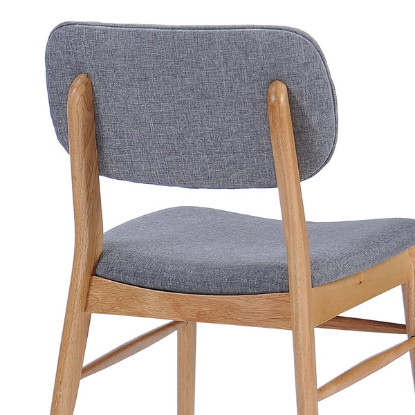English Elm Christopher Knight Home® - Set Of 2 Mid-Century Upholstered Dining Chairs - Stylish Rubberwood Frame, Natural & Gray Finish N759P307029L