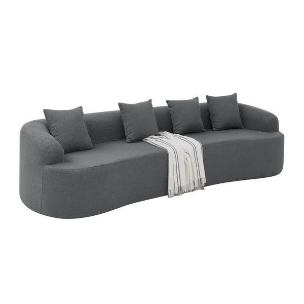 English Elm Curved Modular Sectional Sofa with High-Density Foam Compression, No-Assembly Modern Minimalist Comfort Gray W487S00358
