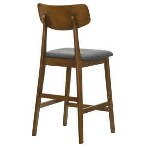 English Elm Aston Mid-century Counter Height Dining Set Walnut Finish Bentwood Chairs for Kitchen B062S01657
