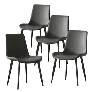 English Elm Dining Chairs Set Of 4, Modern Faux Leather Upholstered Seats With Sturdy Metal Legs For Comfort W3316P294864