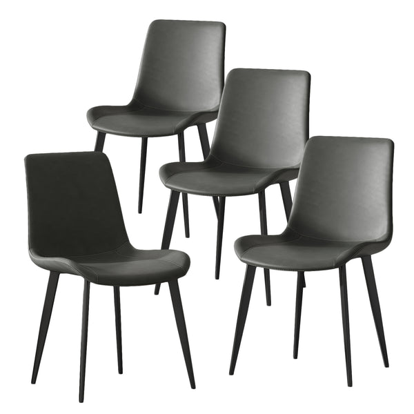 English Elm Dining Chairs Set Of 4, Modern Faux Leather Upholstered Seats With Sturdy Metal Legs For Comfort W3316P294864