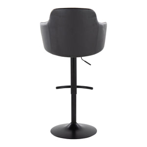 English Elm Boyne Adjustable Barstool Set Of 2 - Modern Swivel Design In Black Faux Leather & Sturdy Metal Base B202S00744