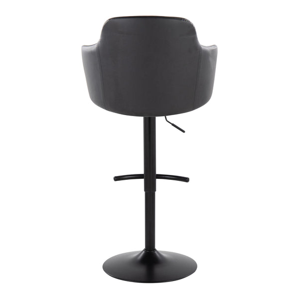 English Elm Boyne Adjustable Barstool Set Of 2 - Modern Swivel Design In Black Faux Leather & Sturdy Metal Base B202S00744