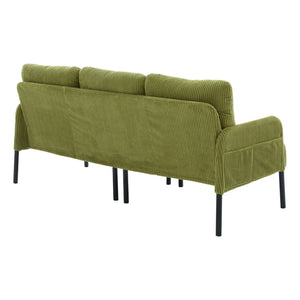English Elm United We Win Corduroy Loveseat Plush Ergonomic Sofa with Spring Support Metal Legs Olive Green W1568P410049