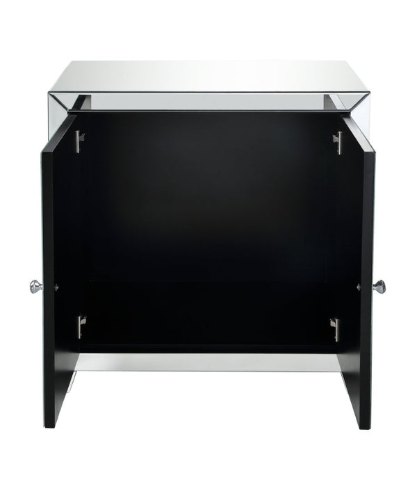 English Elm Noralie Glam Mirrored Console Cabinet with Faux Diamond Inlay Doors for Entryway B2726P446665