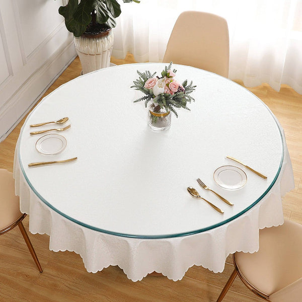 English Elm Size:42.13 Round Tempered Glass Table Top Clear Polished Edge Surface for Any Base W1151P324645