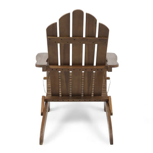 English Elm Christopher Knight Home® - HOLLYWOOD Acacia Wood Foldable Adirondack Chair for Patio & Poolside — Weather-Resistant, Classic Comfort Dark Brown 39.25 L x 24.5 W x 7.75 H 62399.00DBRN