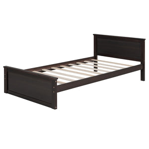 English Elm Full Twin Loft Bed with Desk Wardrobe Shelves Pine Wood Frame Kids Bedroom Espresso LT000821AAP-1