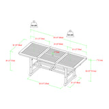 English Elm Walker Edison - Modern Slat-Top Solid Acacia Wood Butterfly Outoor Dining Table - Grey Wash